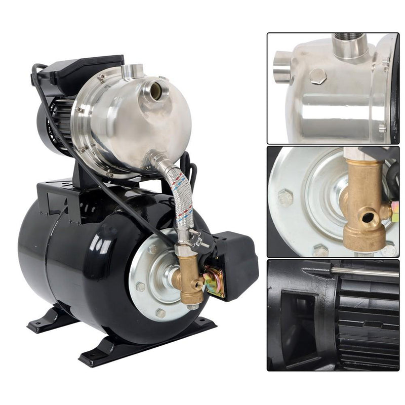 DURAFORCE 1320GPH Shallow Well Pump Stainless Steel Pump With Pressure Tank 1.6HP 115V