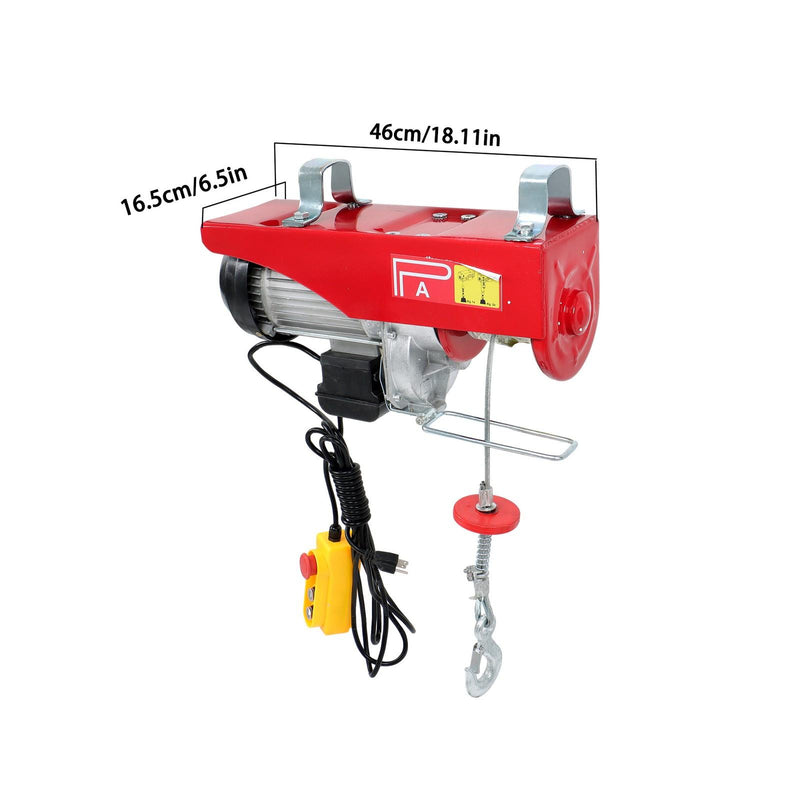 DURAFORCE 1600W 110V 2200lbs 14ft Crane Winch Wired Remote Control Mini Electric Hoist