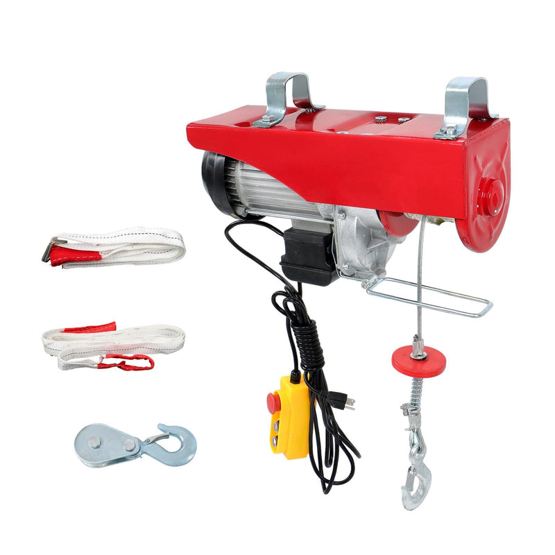 DURAFORCE 1600W 110V 2200lbs 14ft Crane Winch Wired Remote Control Mini Electric Hoist