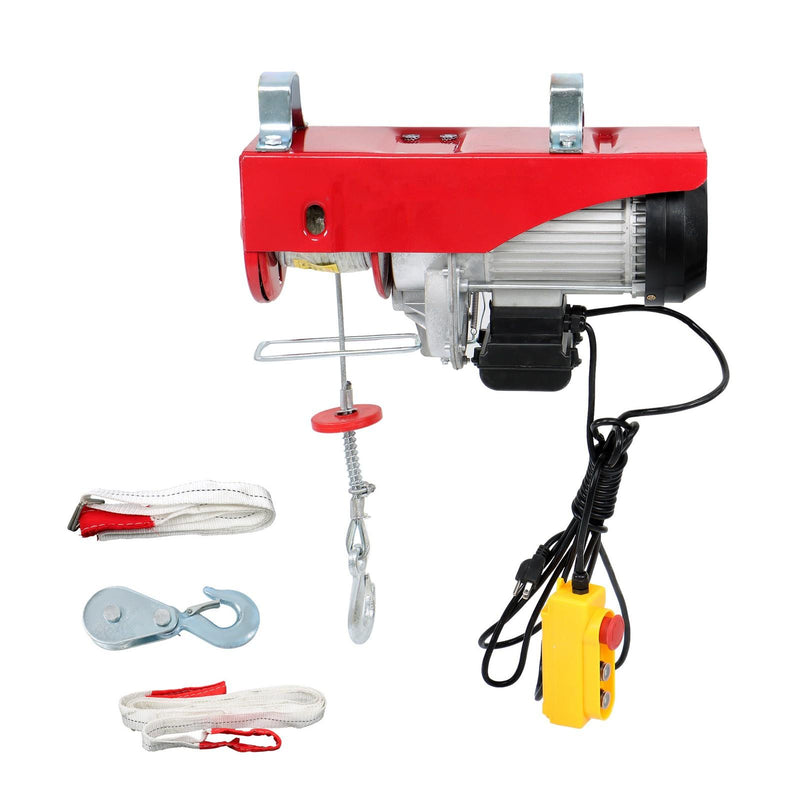 DURAFORCE 1600W 110V 2200lbs 14ft Crane Winch Wired Remote Control Mini Electric Hoist