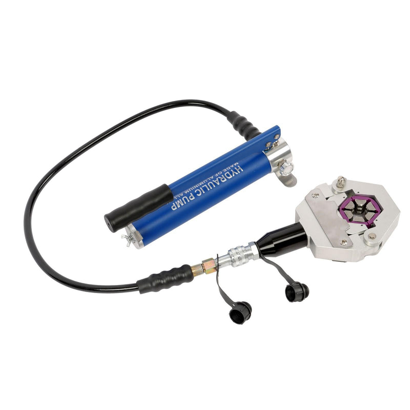 DURAFORCE Air Conditioning Repaire Handheld Hydraulic Hose Crimping Tool with 7 Dies