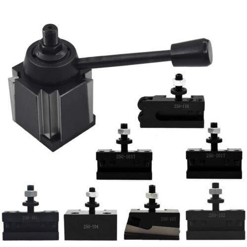 DURAFORCE 8pcs AXA 250-111 Wedge ToolPost Set Fit For Lathe 6-12" Plus 2 Extra Tool Holder