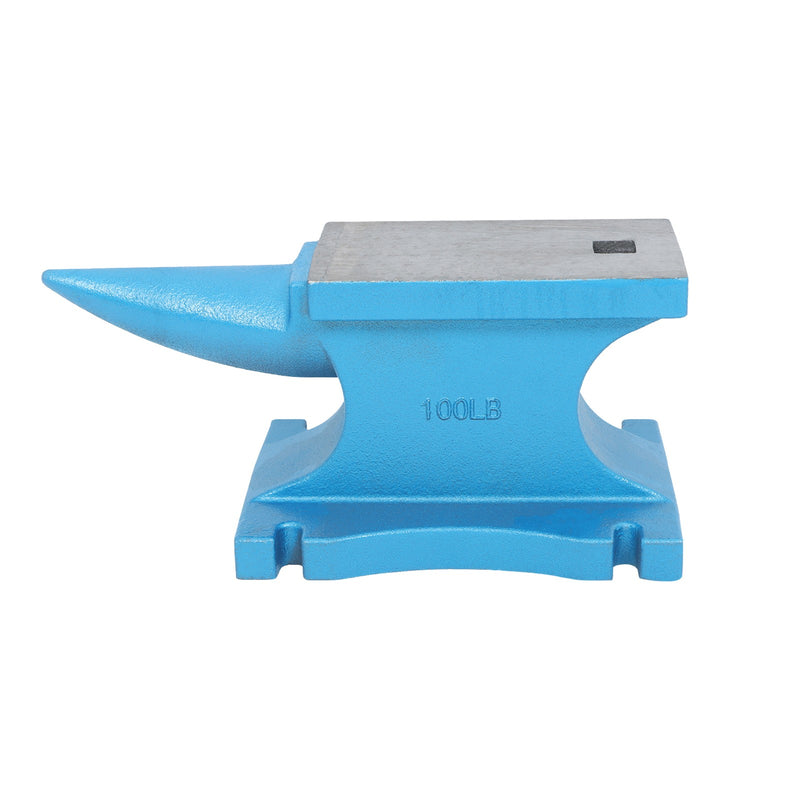 DURAFORCE Industrial 99LB Cast-Iron Anvil 45KG Hardened Surface Long Curved Horn Design