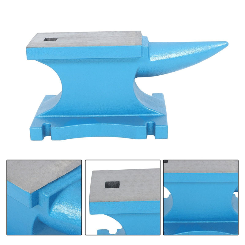 DURAFORCE Industrial 99LB Cast-Iron Anvil 45KG Hardened Surface Long Curved Horn Design