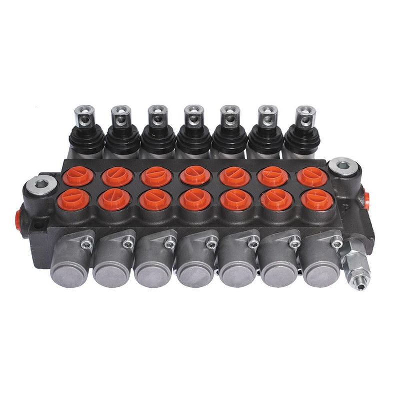 DURAFORCE 7 Spool Hydraulic Monoblock Double Acting Control Valve11 GPM, SAE Ports New
