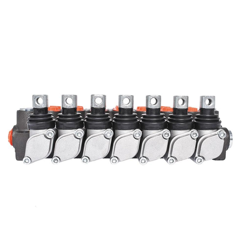 DURAFORCE 7 Spool Hydraulic Monoblock Double Acting Control Valve11 GPM, SAE Ports New