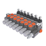 DURAFORCE 7 Spool Hydraulic Monoblock Double Acting Control Valve11 GPM, SAE Ports New