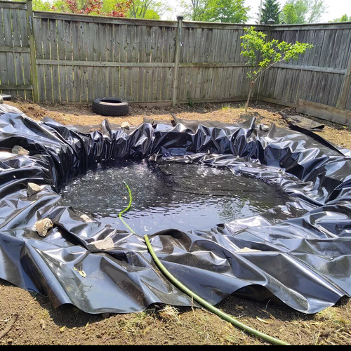 DURAFORCE 25 FT x 30 FT HDPE Pond Liners 20 Mil UV Resistant Preformed Pond Easy Cutting