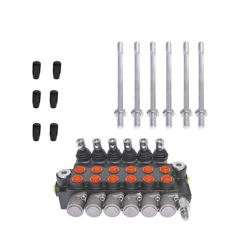 DURAFORCE 3600 PSI Hydraulic Control Valve Double Acting 6 Spool 13 GPM SAE Ports New