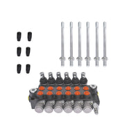 DURAFORCE 3600PSI Hydraulic Control Valve Double Acting 6 Spool 13 GPM SAE Ports New