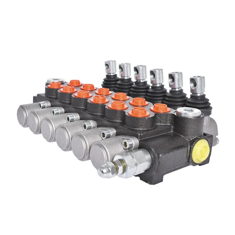 DURAFORCE 3600PSI Hydraulic Control Valve Double Acting 6 Spool 13 GPM SAE Ports New