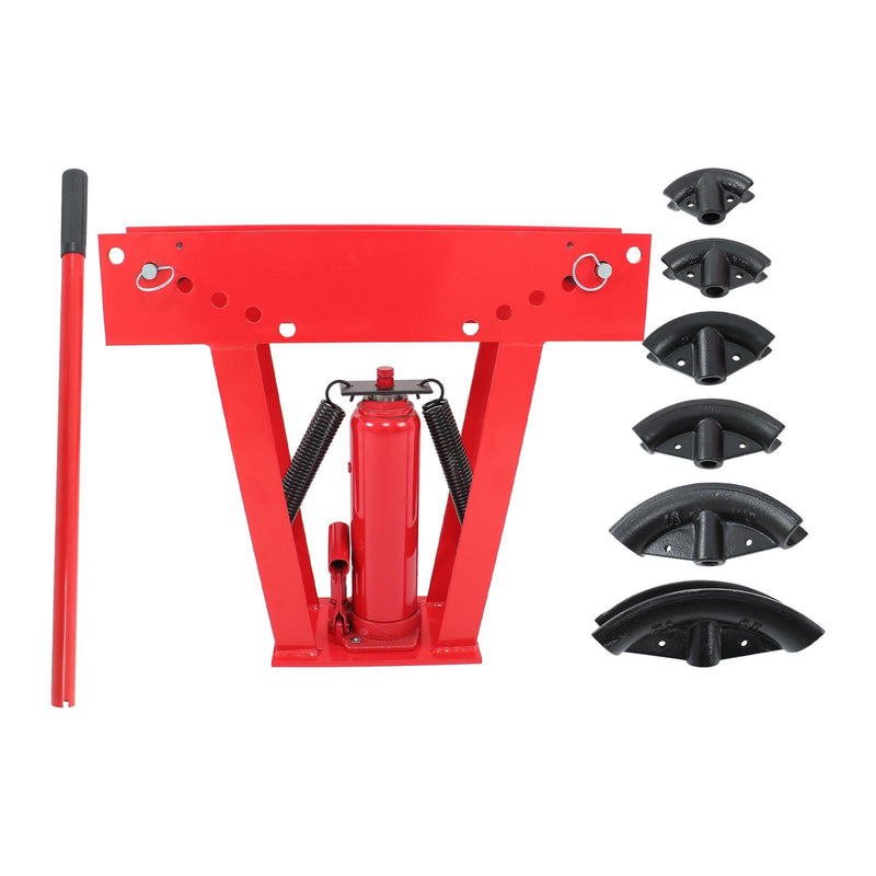 DURAFORCE 12T Pipe Bender Manual Hydraulic Piping Bending Exhaust Tube W/ 6 Dies (1/2"-2")