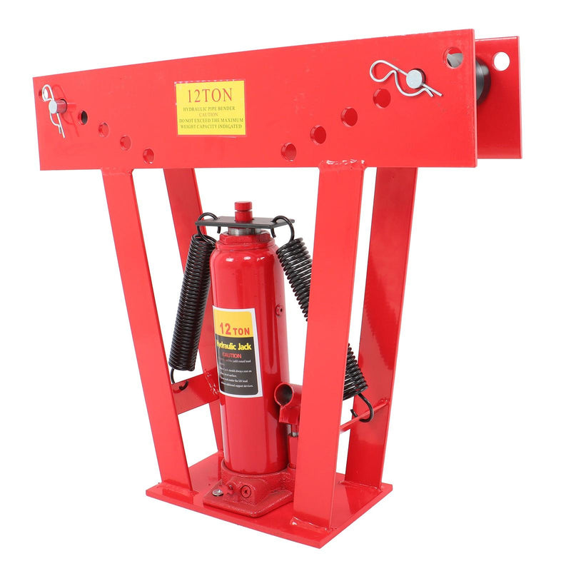 DURAFORCE 12T Pipe Bender Manual Hydraulic Piping Bending Exhaust Tube W/ 6 Dies (1/2"-2")