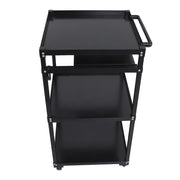 DURAFORCE 3-Shelf Aluminum Workstation Cart Utility Presentation Cart With Keyboard Tray