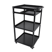 DURAFORCE 3-Shelf Aluminum Workstation Cart Utility Presentation Cart With Keyboard Tray
