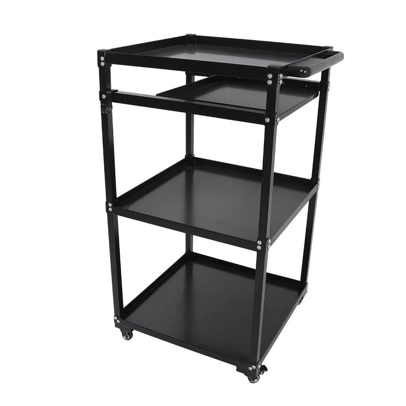 DURAFORCE 3-Shelf Aluminum Workstation Cart Utility Presentation Cart With Keyboard Tray
