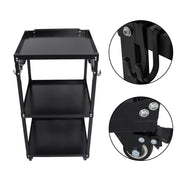 DURAFORCE 3-Shelf Aluminum Workstation Cart Utility Presentation Cart With Keyboard Tray