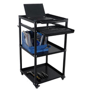 DURAFORCE Mobile Working Platform Aluminum Office Desk Hand Cart With Keyboard Tray