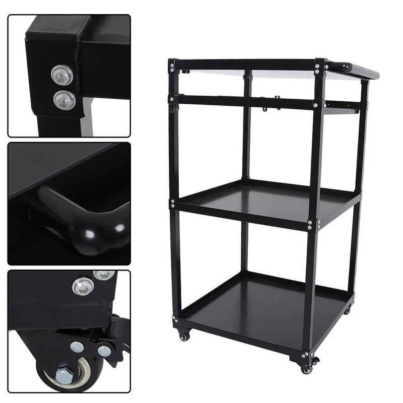 DURAFORCE Mobile Working Platform Aluminum Office Desk Hand Cart With Keyboard Tray