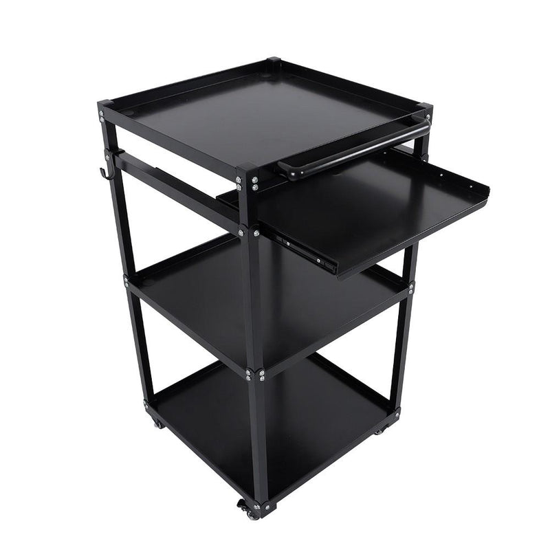 DURAFORCE Mobile Working Platform Aluminum Office Desk Hand Cart With Keyboard Tray