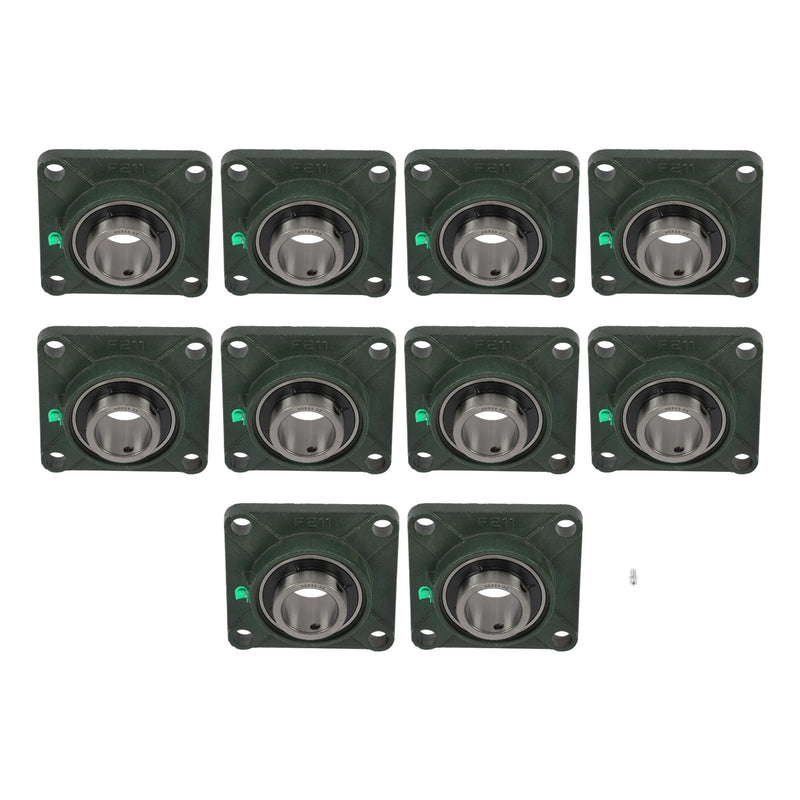 DURAFORCE UCF201-8 Pillow Block Bearing 1/2" Bore Self-Aligning 4-Bolt Solid Base 10 Pcs