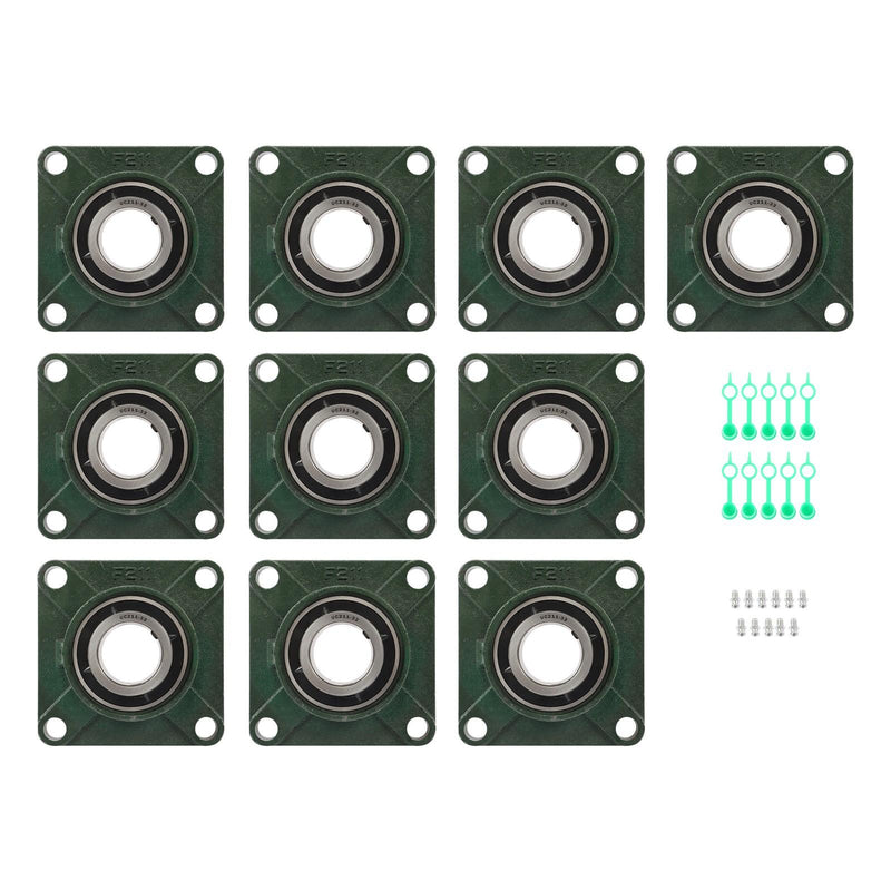 DURAFORCE UCF201-8 Pillow Block Bearing 1/2" Bore Self-Aligning 4-Bolt Solid Base 10 Pcs