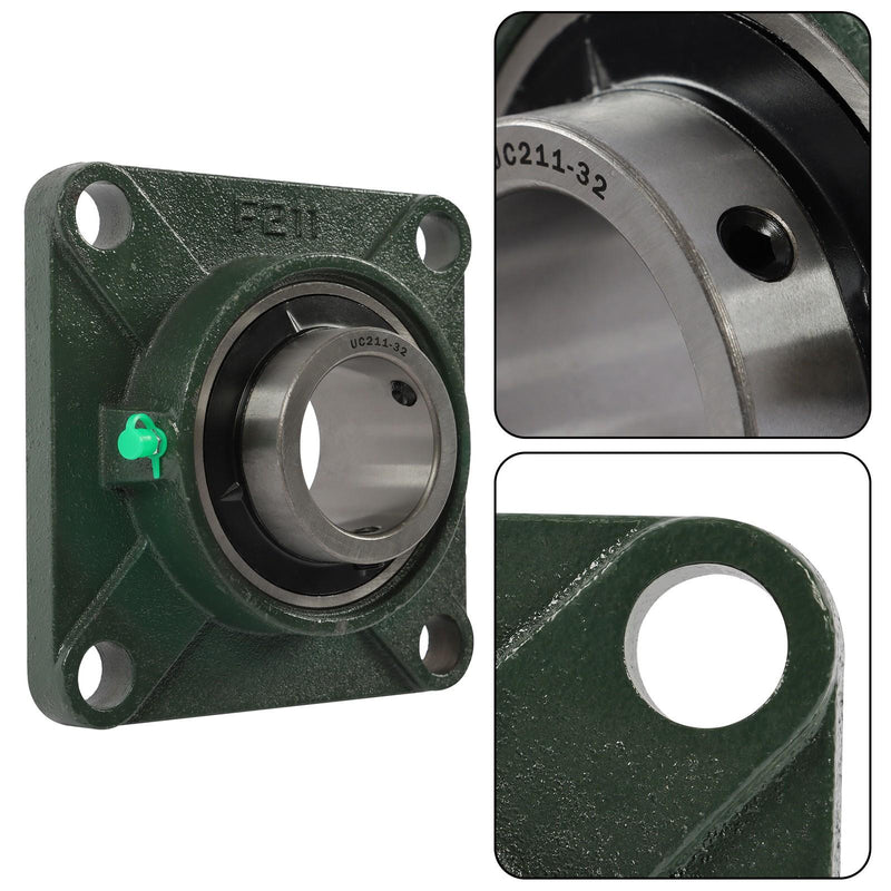 DURAFORCE UCF201-8 Pillow Block Bearing 1/2" Bore Self-Aligning 4-Bolt Solid Base 10 Pcs