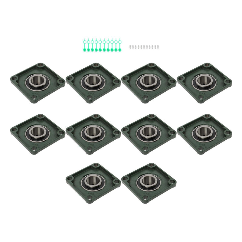 DURAFORCE UCF201-8 Pillow Block Bearing 1/2" Bore Self-Aligning 4-Bolt Solid Base 10 Pcs