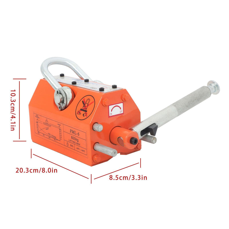 DURAFORCE Magnetic Crane Permanent Magnetic Lifter 600Kg/1320Lbs Lifting Magnet Neodymium