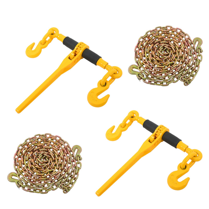 DURAFORCE Ratchet Chain Binder 3/8"-1/2" Load Binders 12000 lbs with G80 Chains 2PCS
