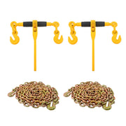 DURAFORCE Ratchet Chain Binder 3/8"-1/2" Load Binders 12000 lbs with G80 Chains 2PCS