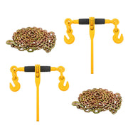 DURAFORCE Ratchet Chain Binder 3/8"-1/2" Load Binders 12000 lbs with G80 Chains 2PCS