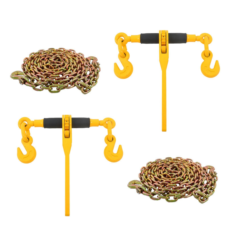 DURAFORCE Ratchet Chain Binder 3/8"-1/2" Load Binders 12000 lbs with G80 Chains 2PCS