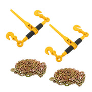 DURAFORCE Ratchet Chain Binder 3/8"-1/2" Load Binders 12000 lbs with G80 Chains 2PCS