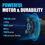 DURAFORCE B2854 B2854V1 Pool Pump Motor Square Flange Swimming Pool Pump 1.5 Hp Pool Pump