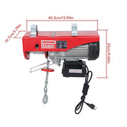 DURAFORCE 1350W 110V Wireless Remote Control Crane Winch 328ft/100m Electric Hoist 1760lbs