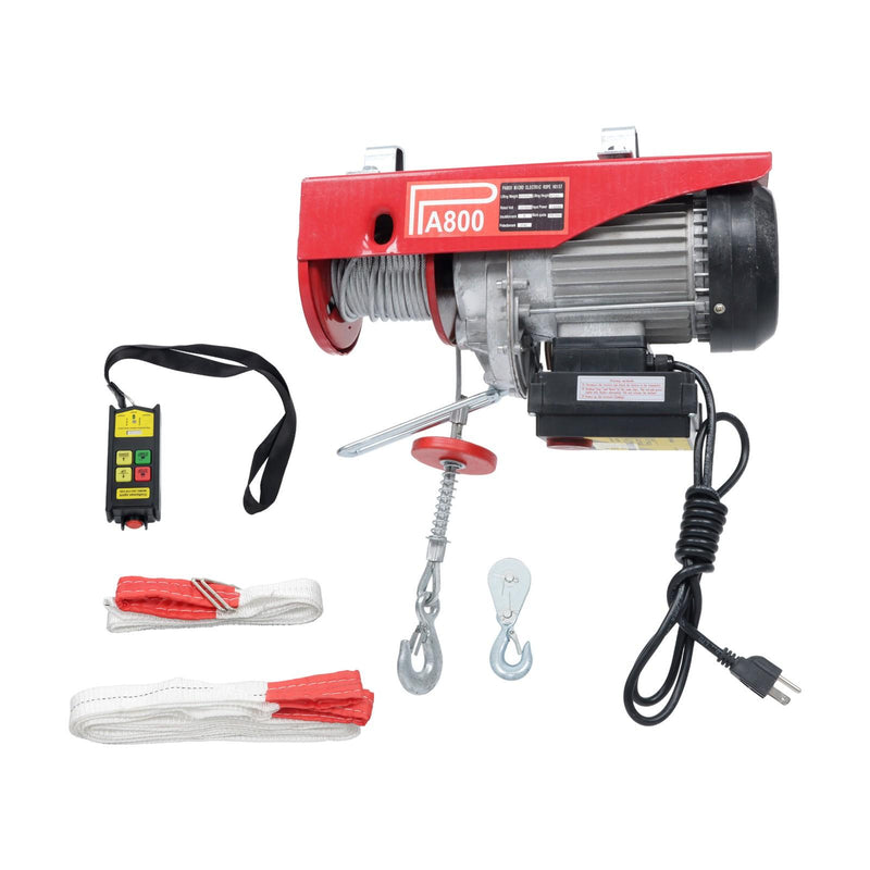 DURAFORCE 1350W 110V Wireless Remote Control Crane Winch 328ft/100m Electric Hoist 1760lbs