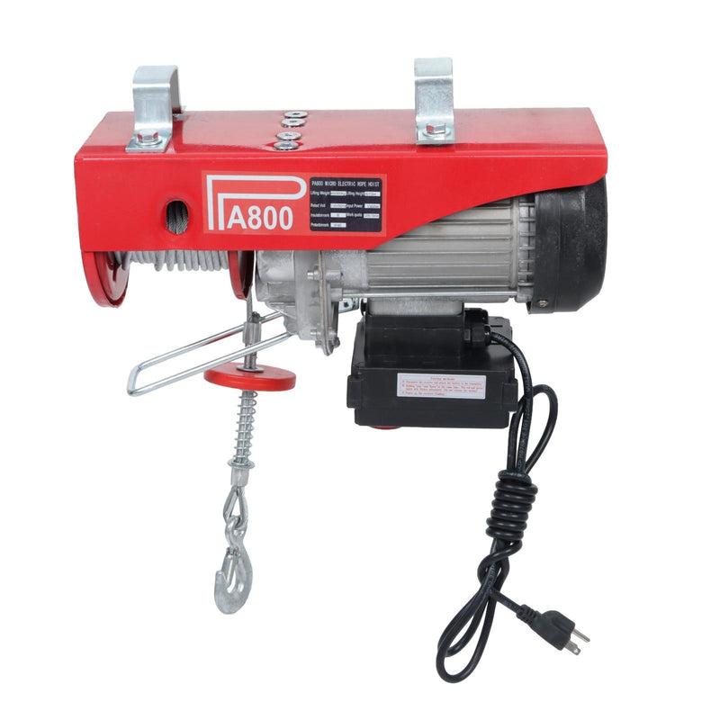 DURAFORCE 1350W 110V Wireless Remote Control Crane Winch 328ft/100m Electric Hoist 1760lbs