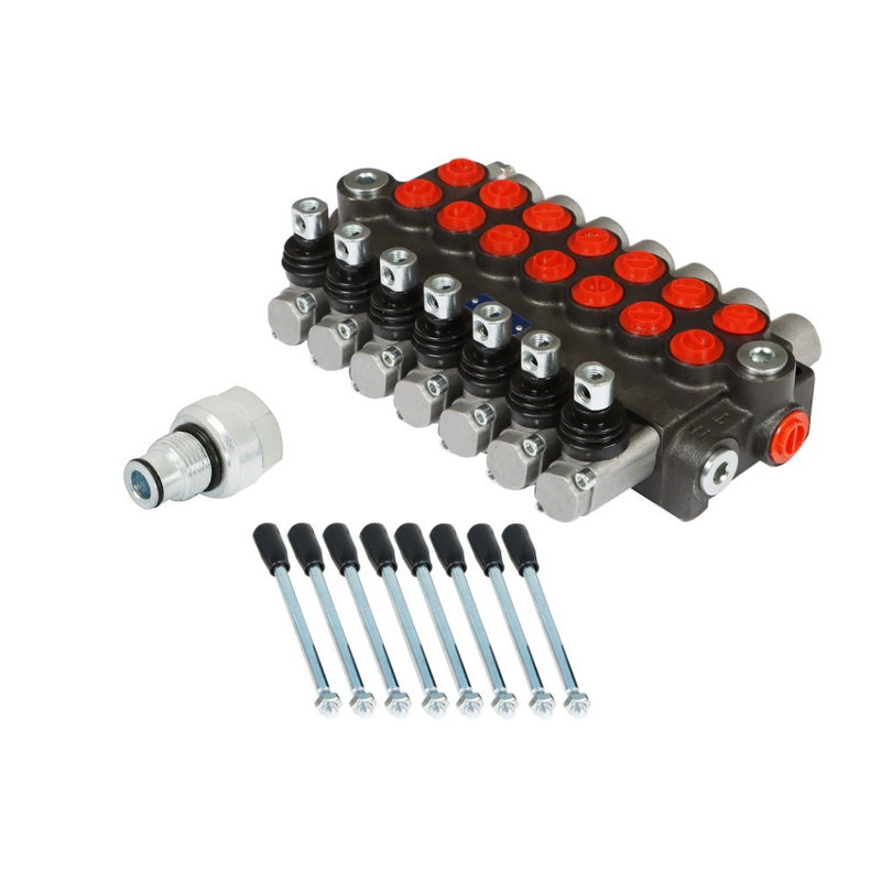 DURAFORCE 7 Spool 13GPM Hydraulic Directional Control Valve 3600PSI + Conversion Plug