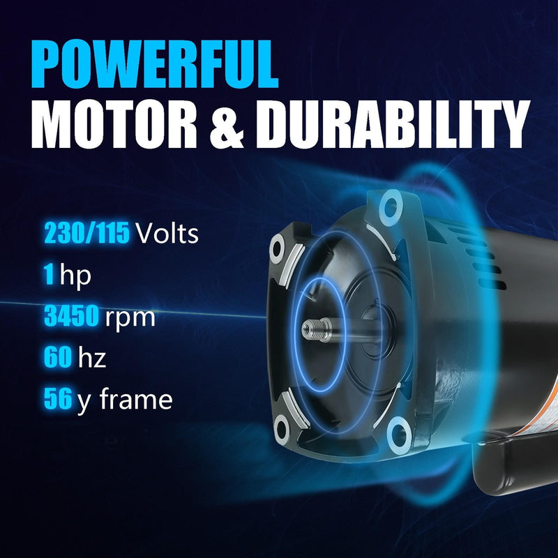 DURAFORCE Swimming Pool Pump Square Flange 1HP Pool Pump B2853V1 B2853 Pool Pump Motor