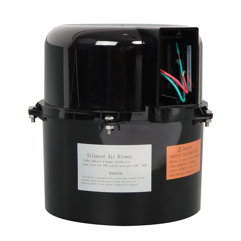 DURAFORCE 6320241 Air Supply Silencer Blower Motor 2 HP 240V 4.5 Amps For Hot Tubs and Spa
