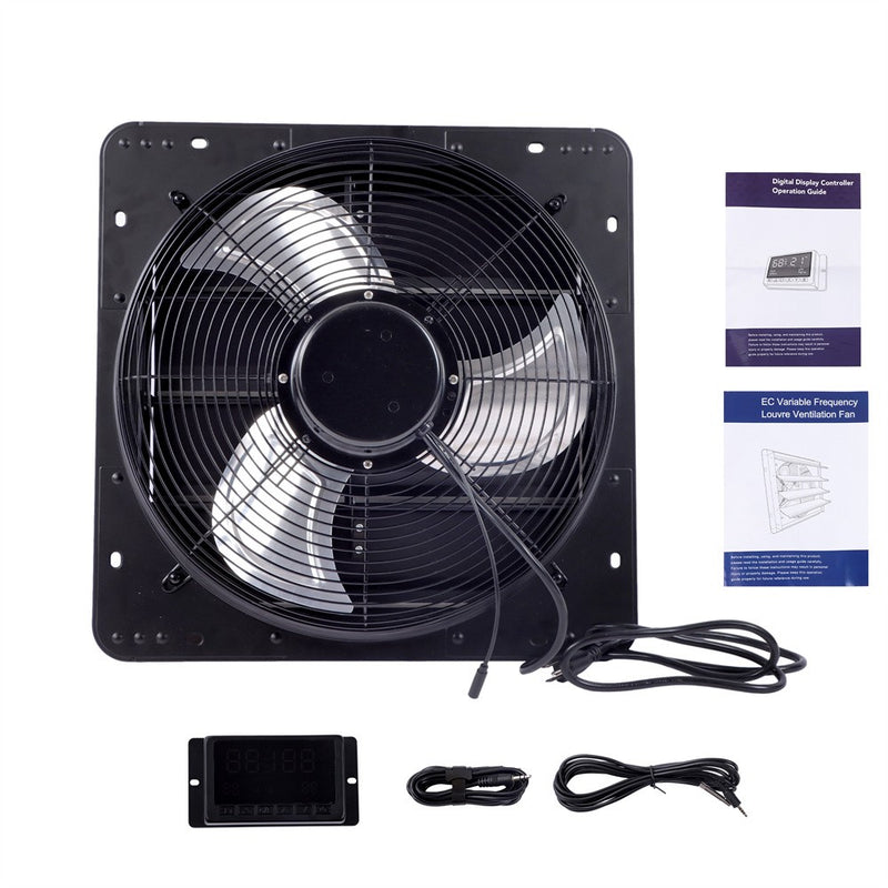 DURAFORCE 16 Inch Shutter Exhaust Fan W/ Speed Controller 2600 CFM High Speed Wall Mounted