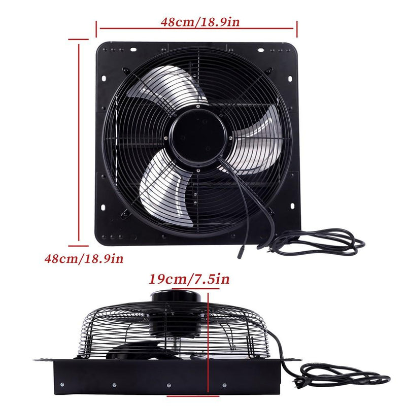 DURAFORCE 16 Inch Shutter Exhaust Fan W/ Speed Controller 2600 CFM High Speed Wall Mounted