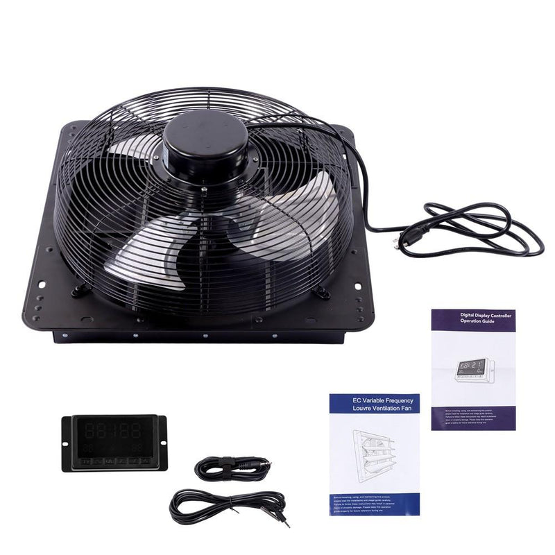 DURAFORCE 16 Inch Shutter Exhaust Fan W/ Speed Controller 2600 CFM High Speed Wall Mounted