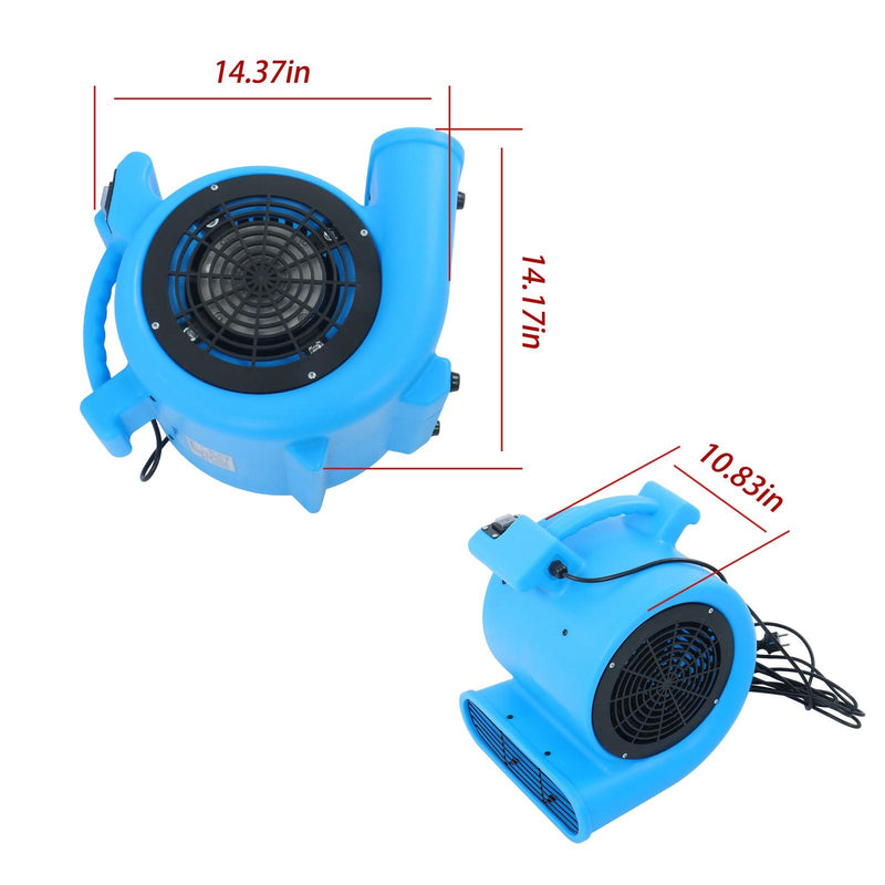 DURAFORCE Air Mover Carpet Dryer 2 Speed 1/2 HP 2200CFM Floor Blower Carpet Drying Fan