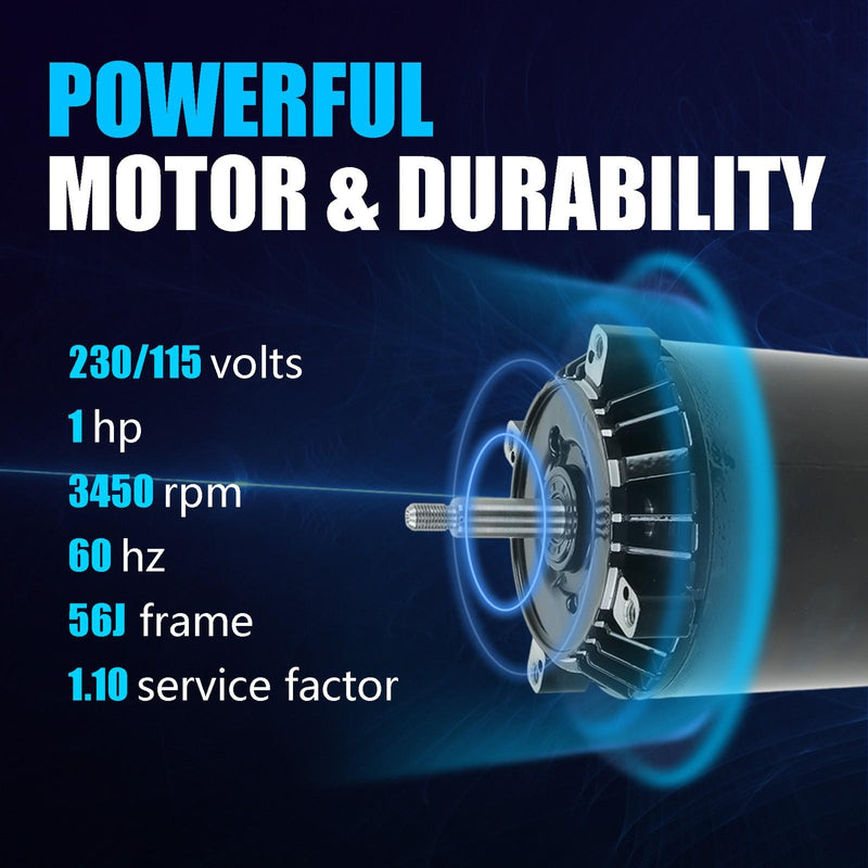 DURAFORCE 1 HP Pool Pump 230/115V Pool Pump Motor Kit Swimming Pool Pump SP2607X10 UST1102