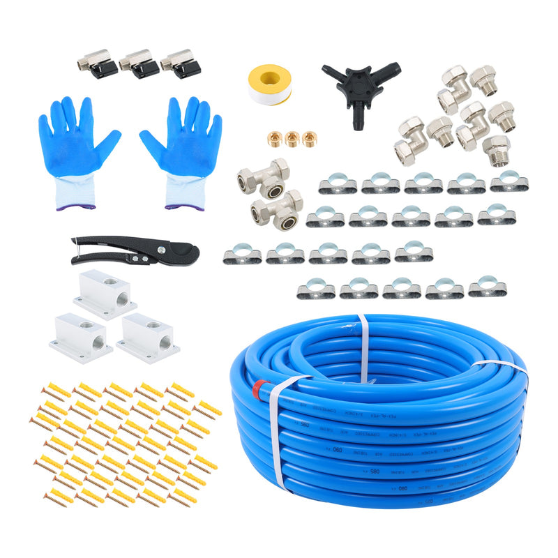DURAFORCE Garage Air System 3/4"x100ft - Aluminum Piping, Leak-Proof, Easy Fit
