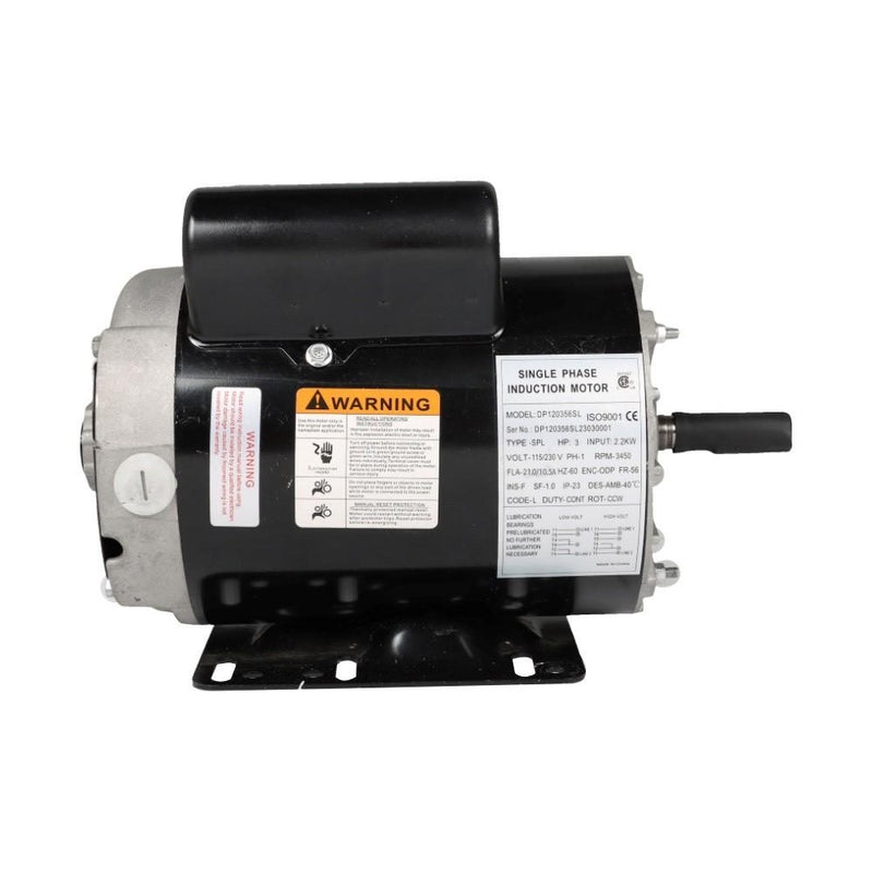 DURAFORCE 3HP SPL 3450 RPM Electric Motor 56 Frame 1 Phase 5/8" Shaft 230 V