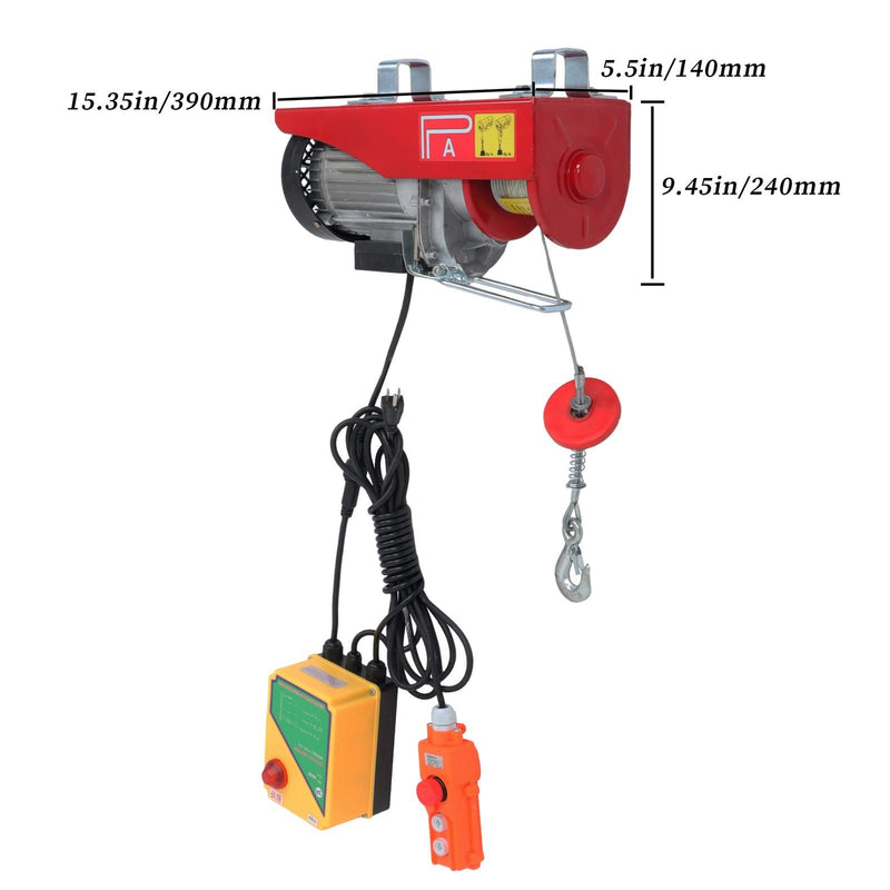 DURAFORCE 1320lbs Electric Hoist w/ Wireless & Wired Dual Control 40ft/20ft Lifting Height