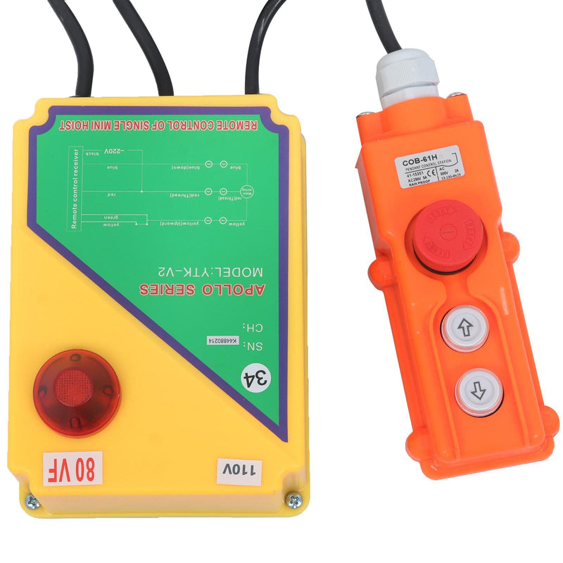 DURAFORCE 1320lbs Electric Hoist w/ Wireless & Wired Dual Control 40ft/20ft Lifting Height